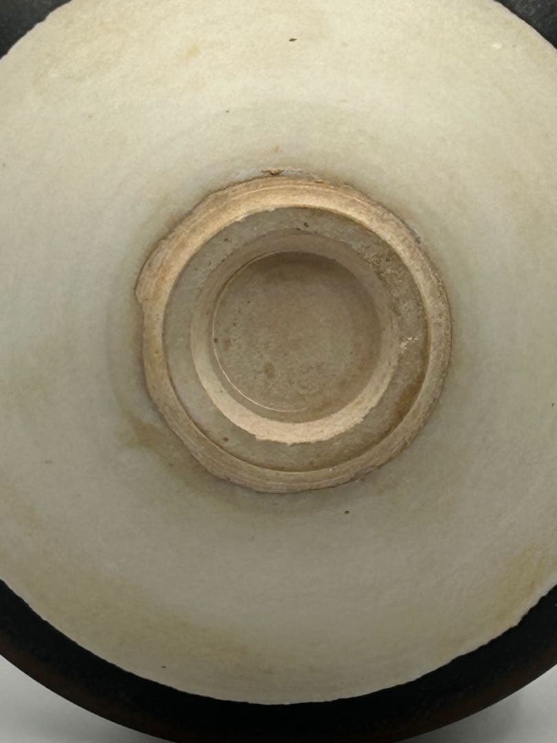 ★0053宋時代　河南窯 黒覆輪白釉碗 斗笠碗 ★天目茶碗 茶道具 茶器