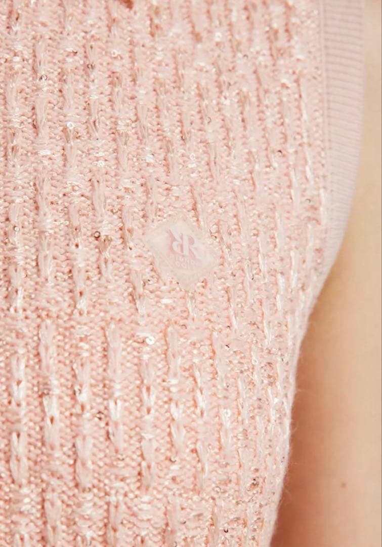 RIENDA GOLF シャイニーツイードペプラムニットセットアップ M