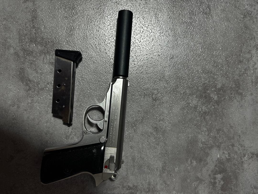 【300円off】マルゼン ワルサーPPK シルバー ガスガン 静音カスタム