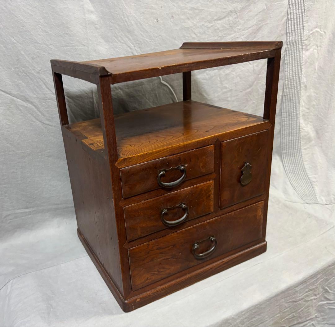 時代小箪笥 欅材 天然木 アンティーク家具 ビンテージ 木製箪笥
