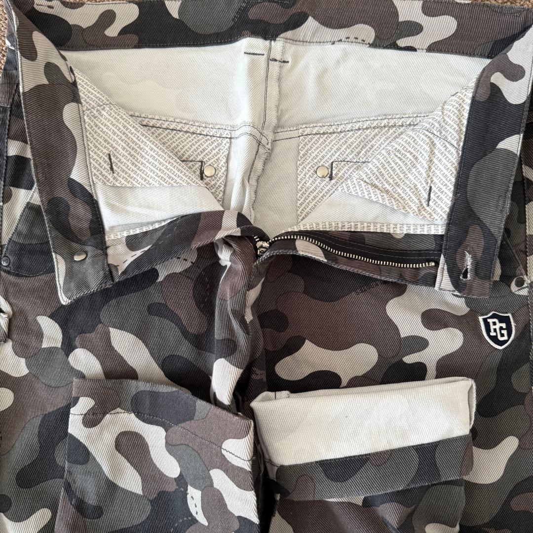 パーリーゲイツ　パンツ　迷彩　カーキ　カモフラ　黒　茶　L〜XL相当 アーミー