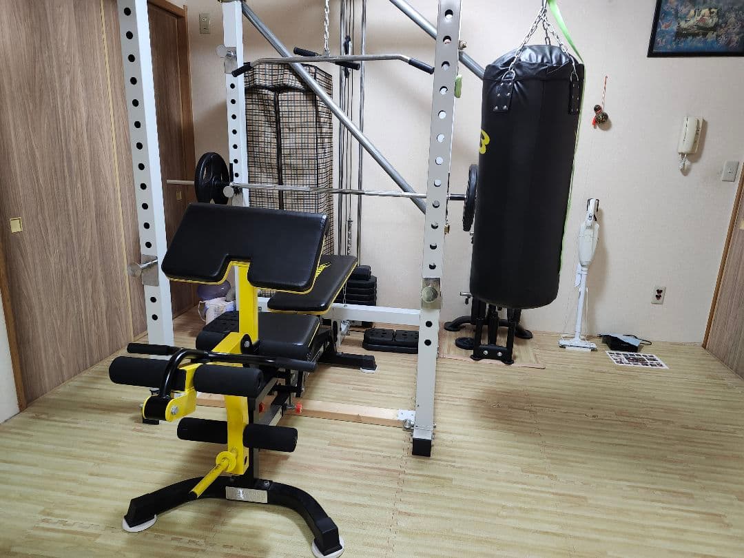 ワイルドフィット製のパワーラック(200ポンドウエイト付き)　他　セット