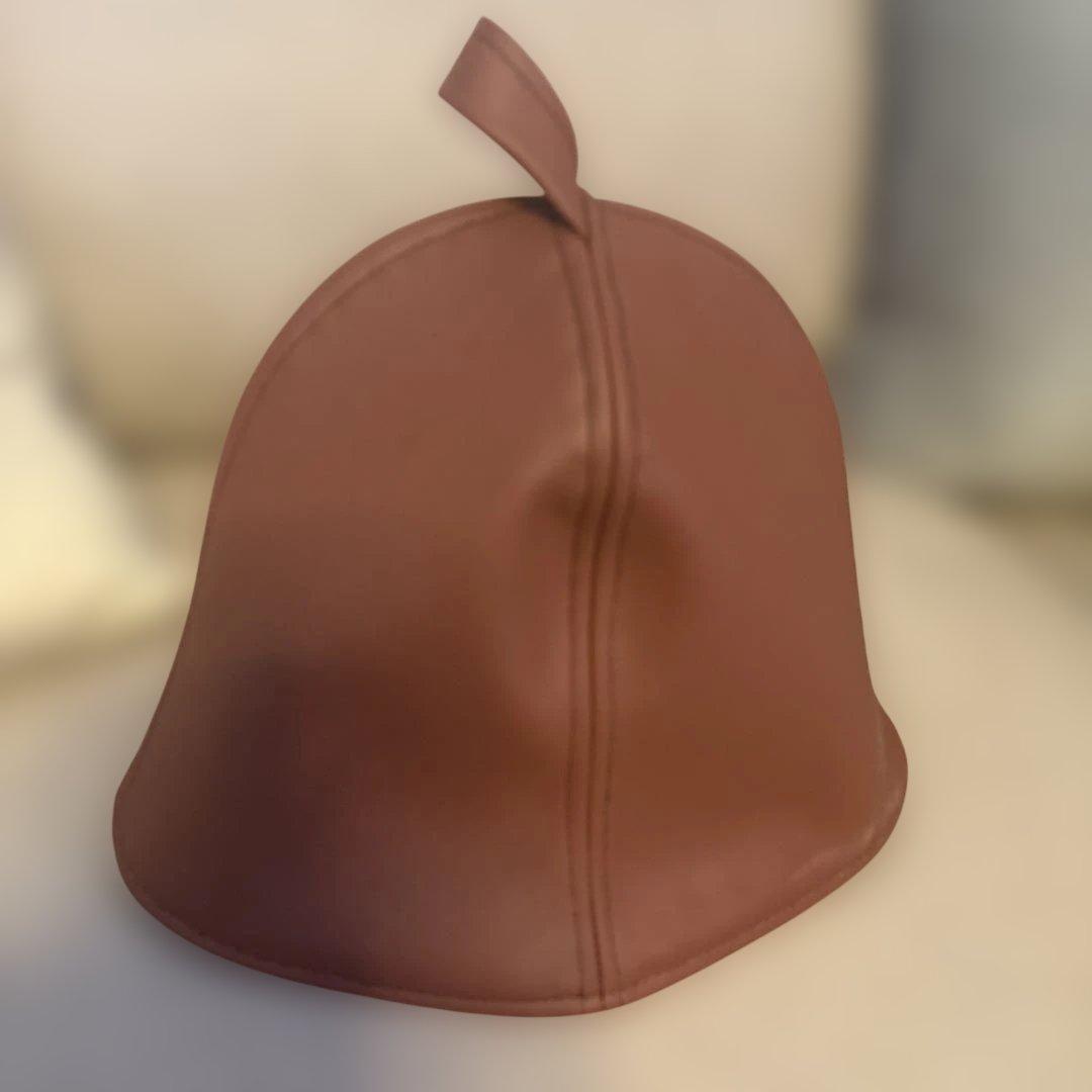 ベストサウナハット　フェイクレザー　茶色