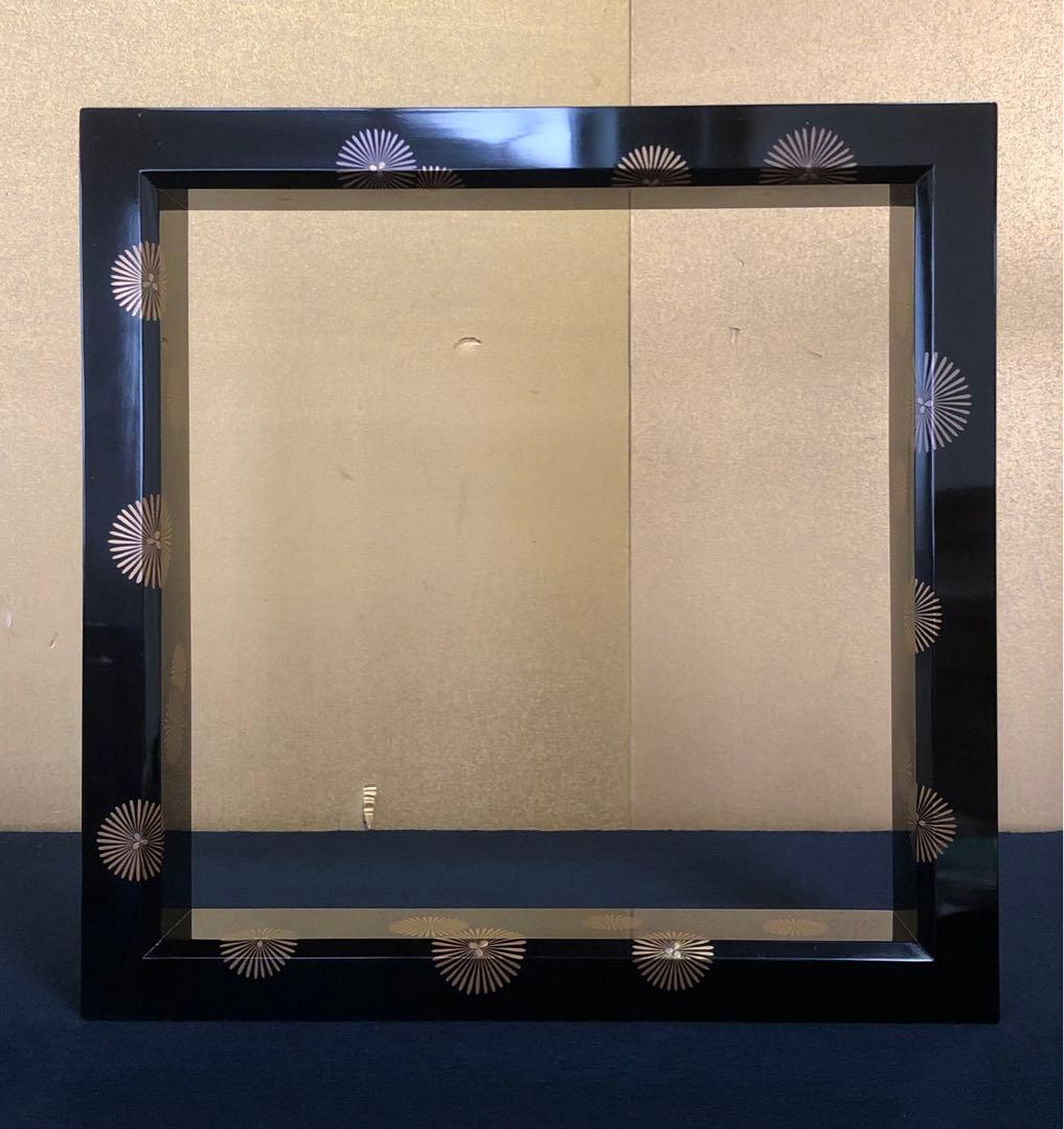 ❗️割引《R》茶道具 黒真塗 唐松蒔絵 炉縁 漆匠 春象造 共箱 260105か4