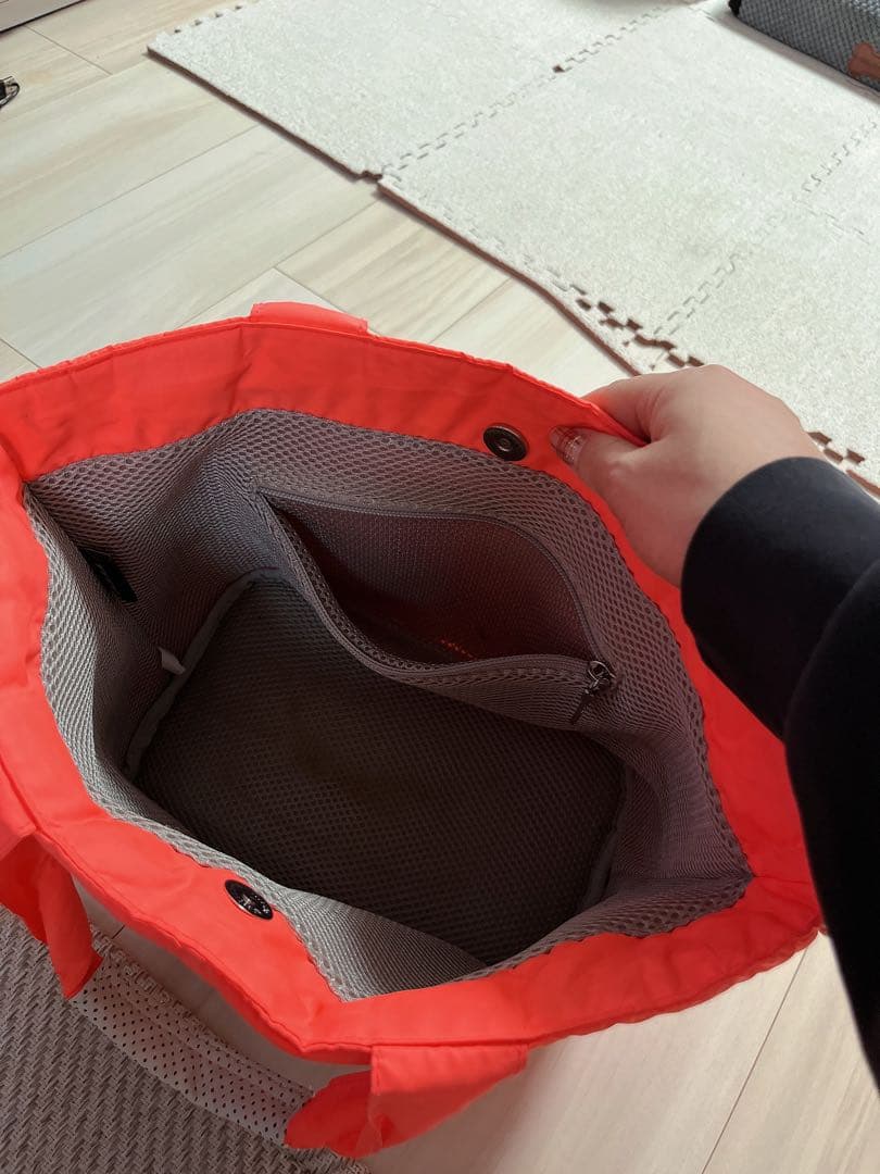 ムータマリン　ナイロンキルティング バケットバッグ