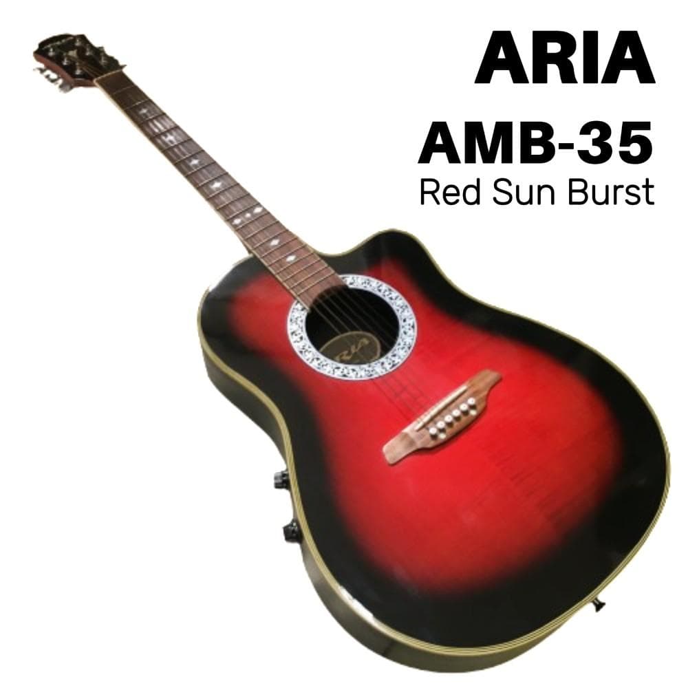 Y USED エレアコ ギター ARIA AMB-35 電池不要 アリア レッド