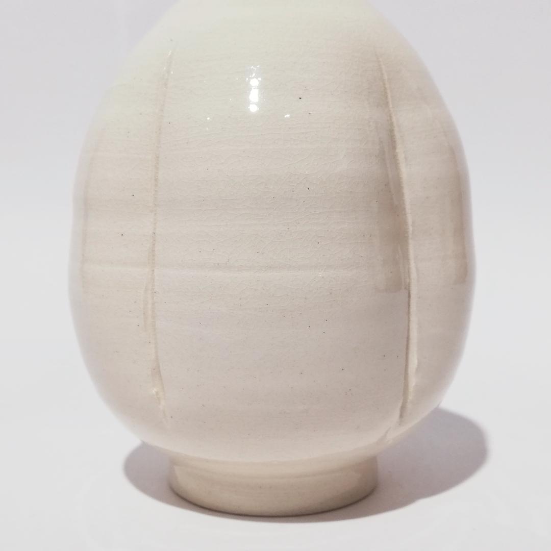 残暑セール〇川瀬竹志作　白磁 徳利　共箱共布