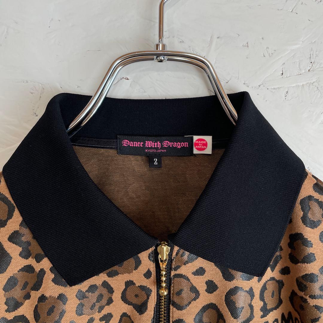 日本製　ゴルフウェア【DANCE with DRAGON】ヒョウ柄ポロシャツ　2