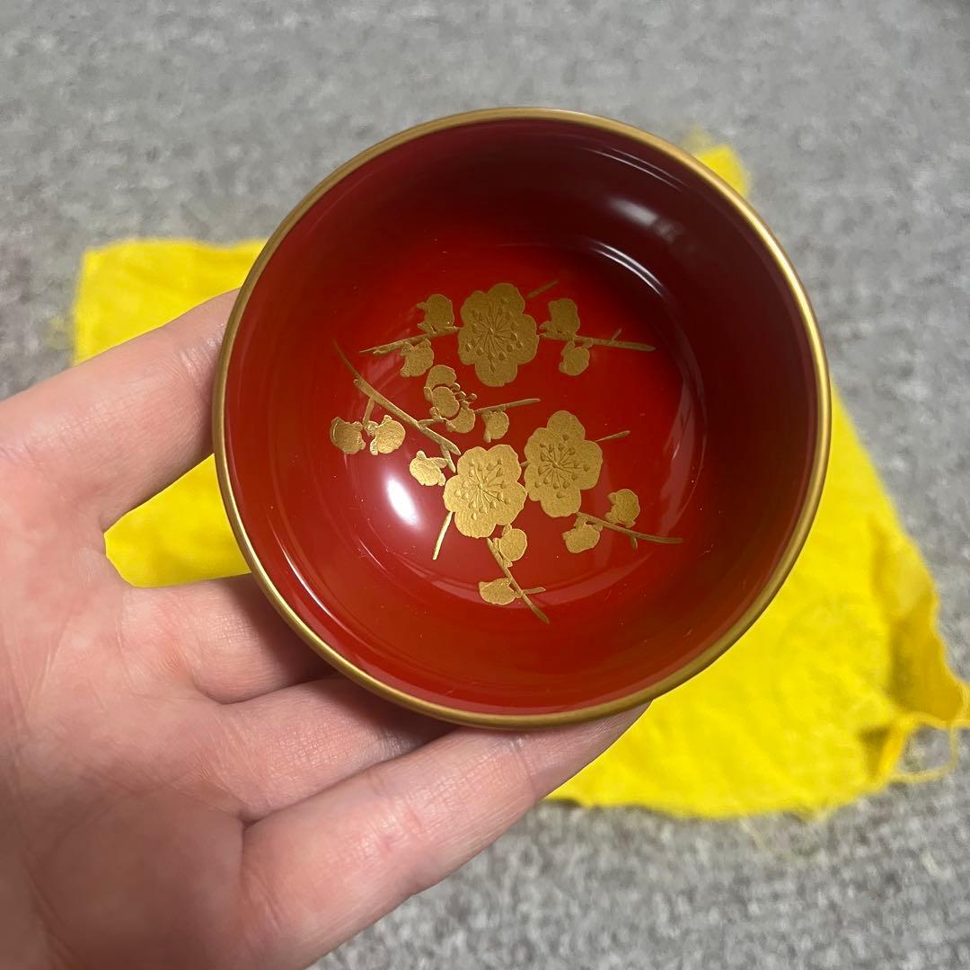 輪島塗 慶塚 酒盃 五種 松竹梅 漆塗 酒器