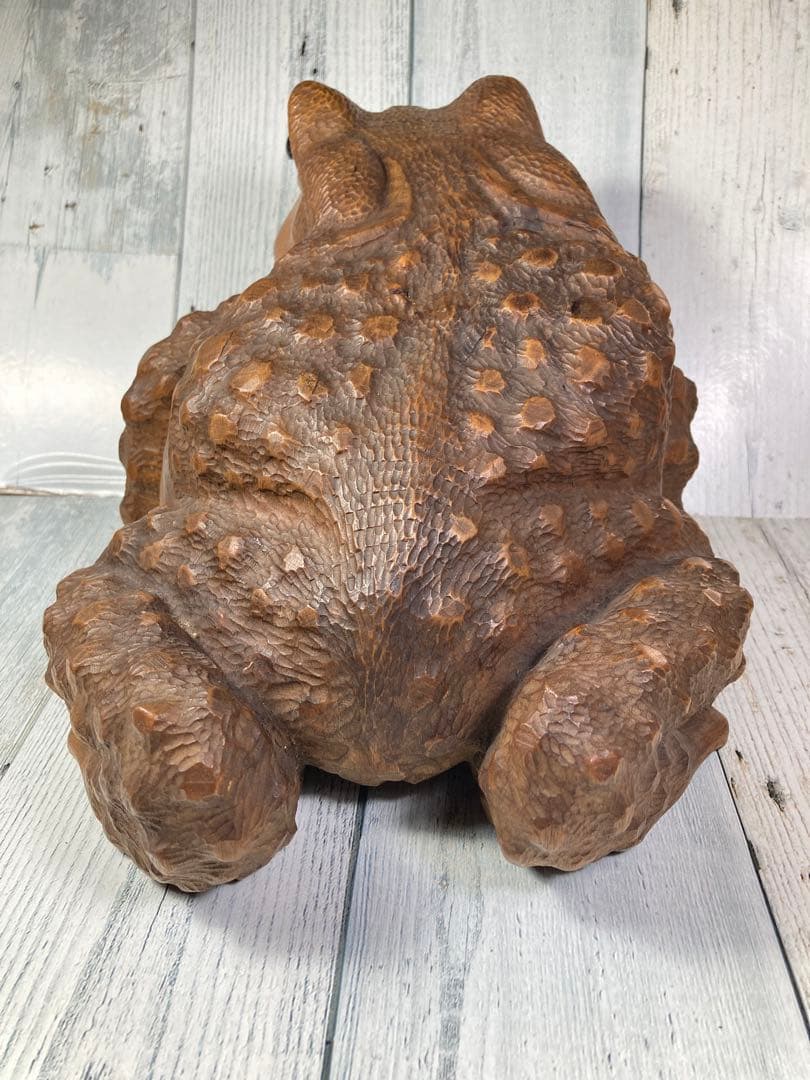 時代物【丹山 作】細密彫刻 一刀彫 木彫　蛙