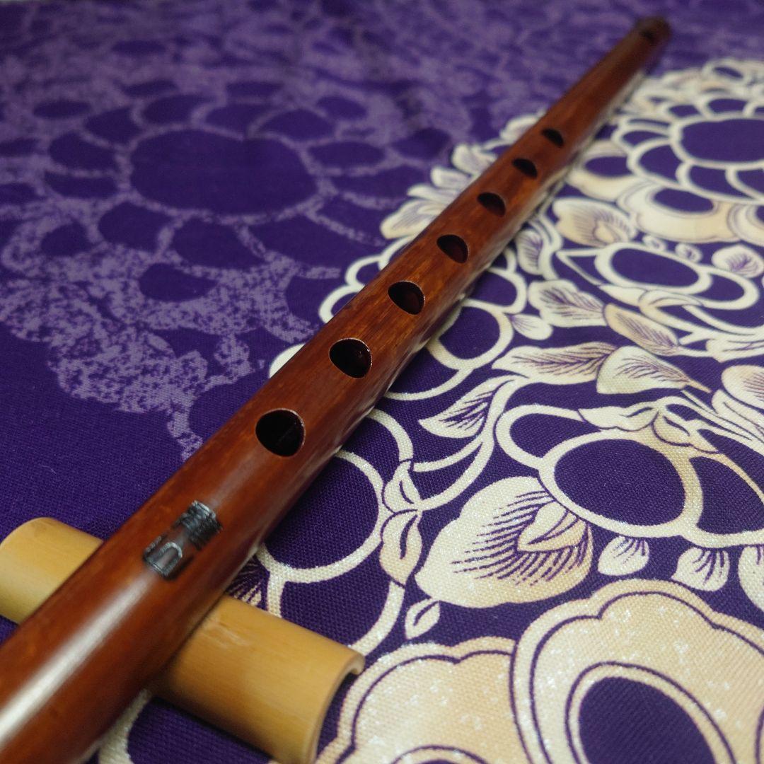 煤竹　篠笛　古典調　四本調子　拭漆