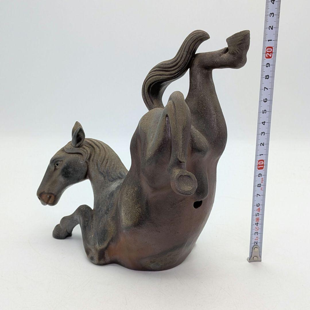 二代目小山一草 備前焼 窯変午置物 共箱 干支置物 午年 ウマ 細工物 縁起物