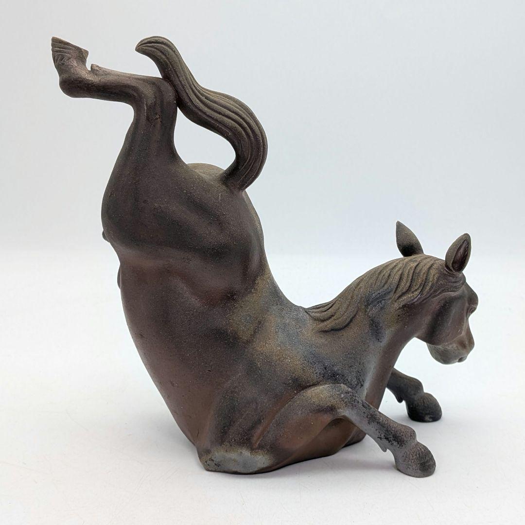 二代目小山一草 備前焼 窯変午置物 共箱 干支置物 午年 ウマ 細工物 縁起物