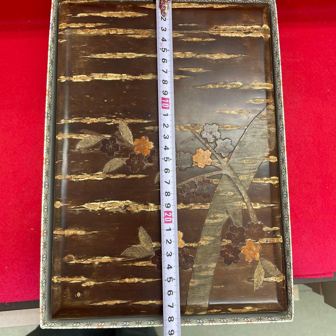 お値下げ　桜皮細工　箱　桜柄