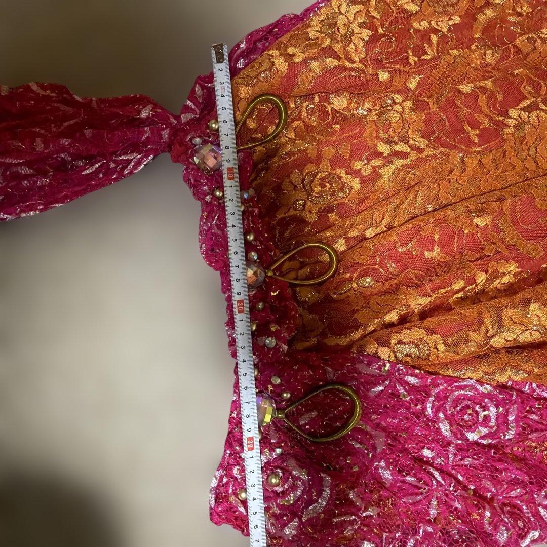 ベリーダンス セットアップ オレンジ ピンク