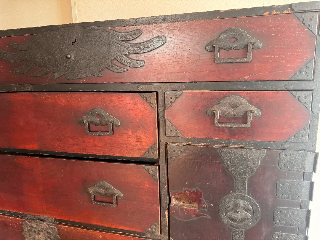 仙台箪笥　伝統工芸品　アンティーク　古道具　和箪笥　キャビネット　仙台ダンス