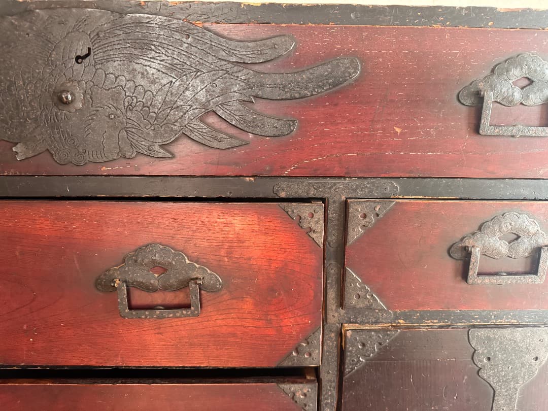 仙台箪笥　伝統工芸品　アンティーク　古道具　和箪笥　キャビネット　仙台ダンス