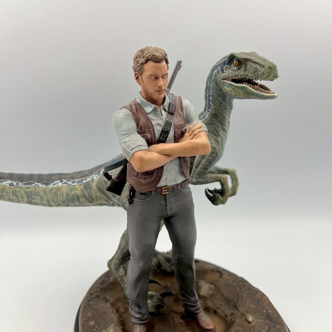 ジュラシックパーク　クロニクル　フィギュア　ブルー　恐竜　ラプトル　膝破損修復品