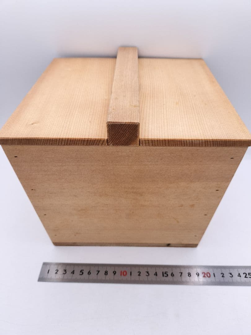 c853 利休好 釣瓶水指 木地 大崎雄斎 水漏れ確認済 紙箱　茶道具 古物