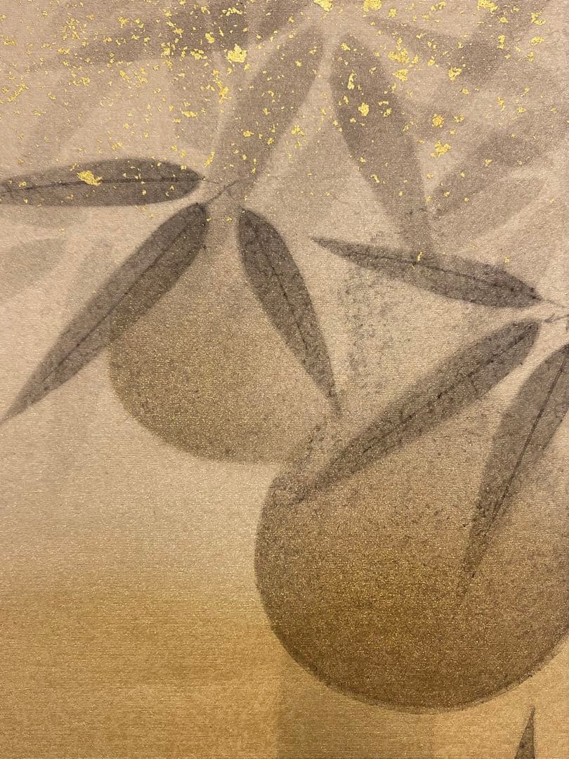 金武翠輝 肉筆 「六瓢福雀」 日本画 絵画 瓢箪 掛軸 掛け軸 花鳥 アート