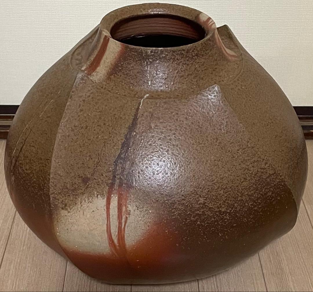 TK　大壺　備前焼　作家作品　共箱　共布　栞　　　　12kg v447