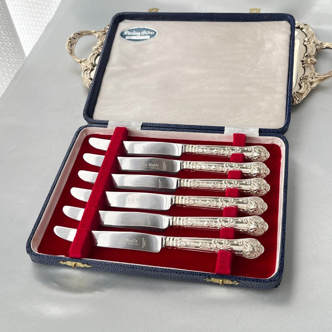 【Harrison Bros】 【純銀ハンドル】キングスパターン ティーナイフ