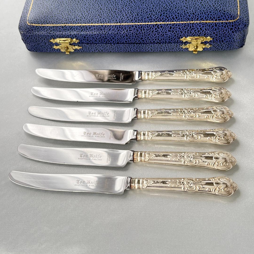 【Harrison Bros】 【純銀ハンドル】キングスパターン ティーナイフ