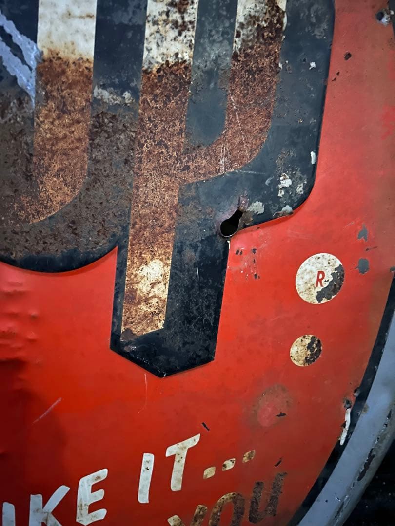 ★7up 看板★ビンテージ　ホーロー看板　セブンアップ　7UP