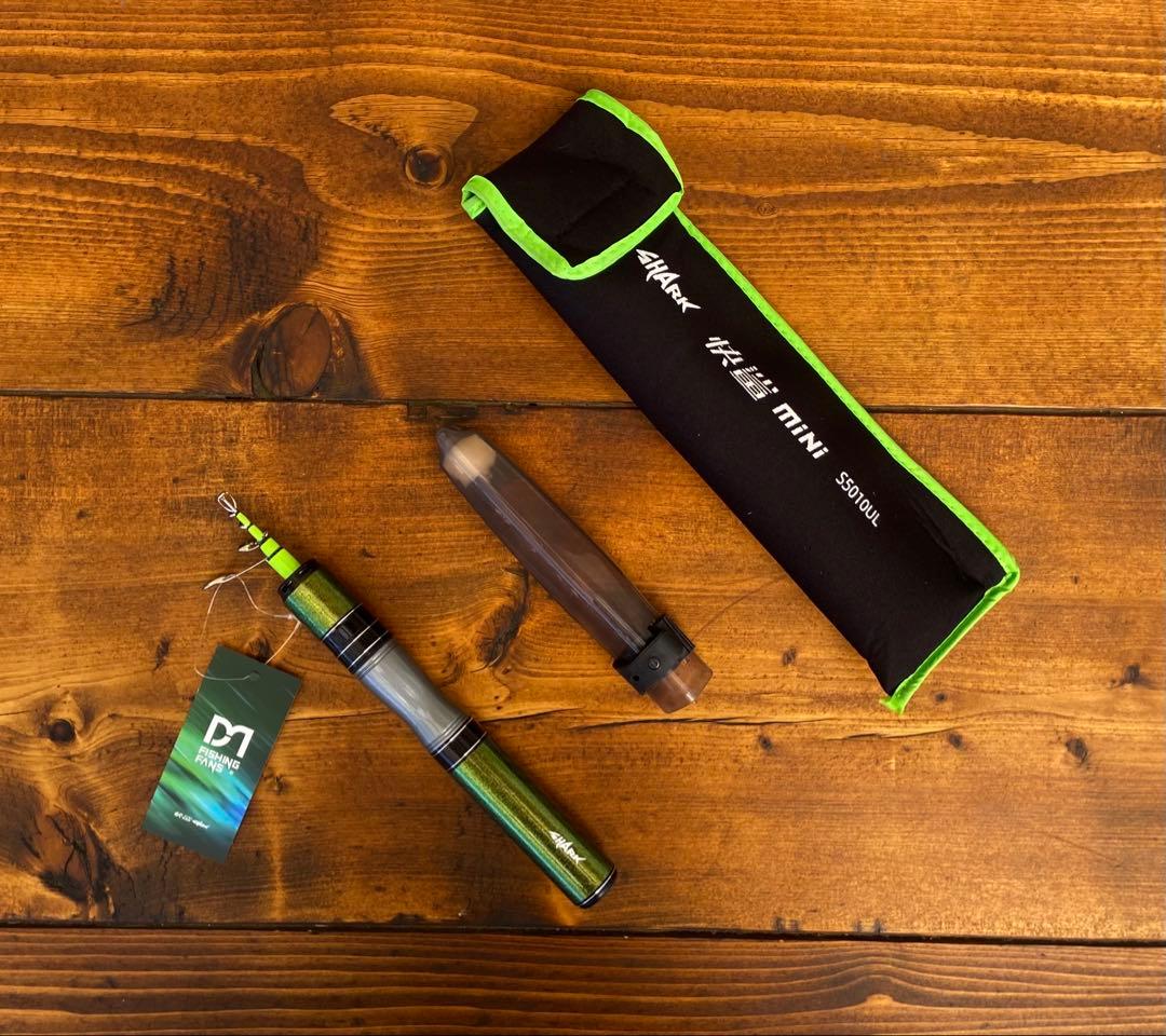 超コンパクト　トラウトロッド　5ft スピニングロッド グリーン　渓流釣り