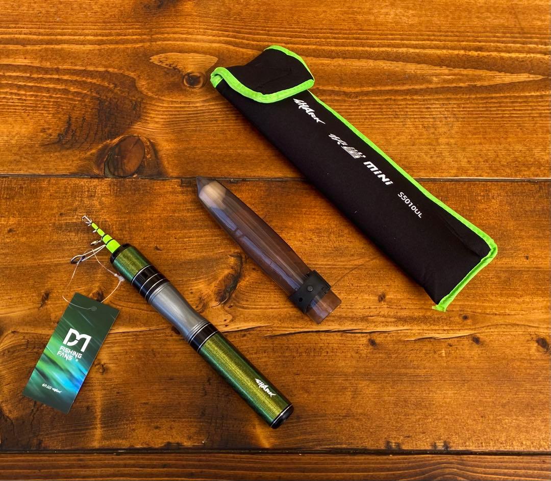 超コンパクト　トラウトロッド　5ft スピニングロッド グリーン　渓流釣り