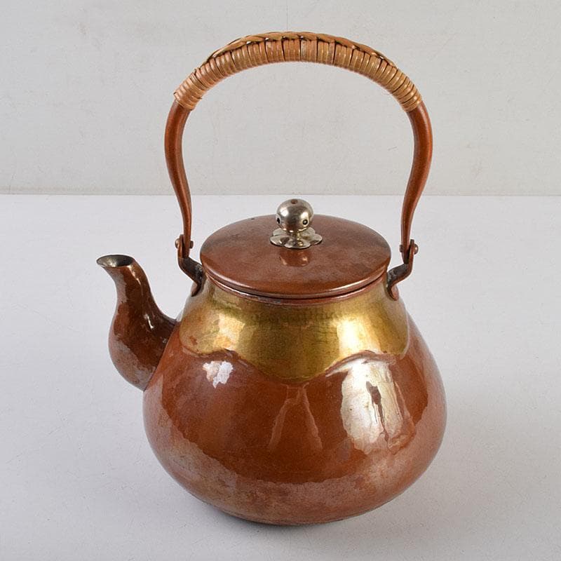 煎茶道具　銅製　銀摘　湯沸　水注　時代箱　U　R9474H