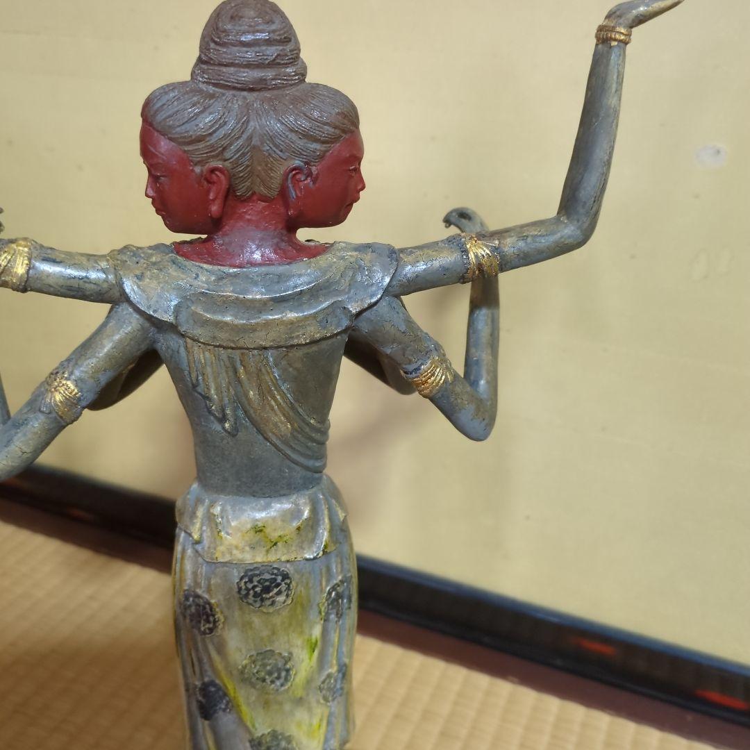 高岡銅器 阿修羅像、色分け漆仕上げ