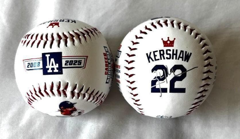 ロサンゼルス・ドジャース クレイトン・カーショウ MLB公式 引退記念ボール