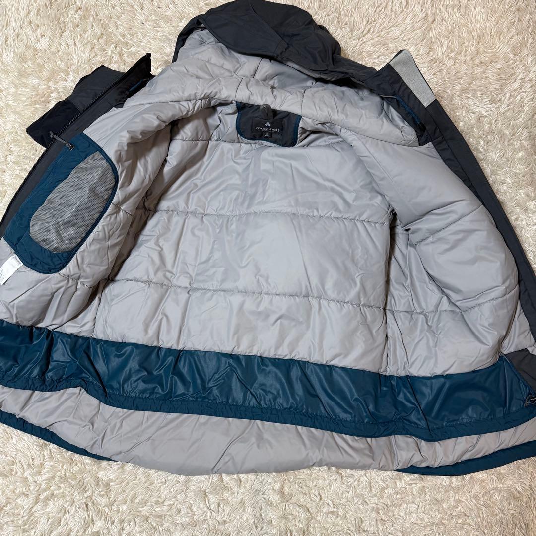 モンベル　スキーウエア　ダウンジャケット　Mサイズ　グレー　ブラック