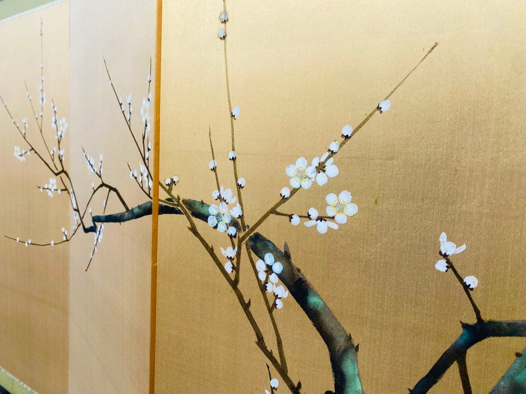 梅の花 屏風 日本画 160cm x 90cm