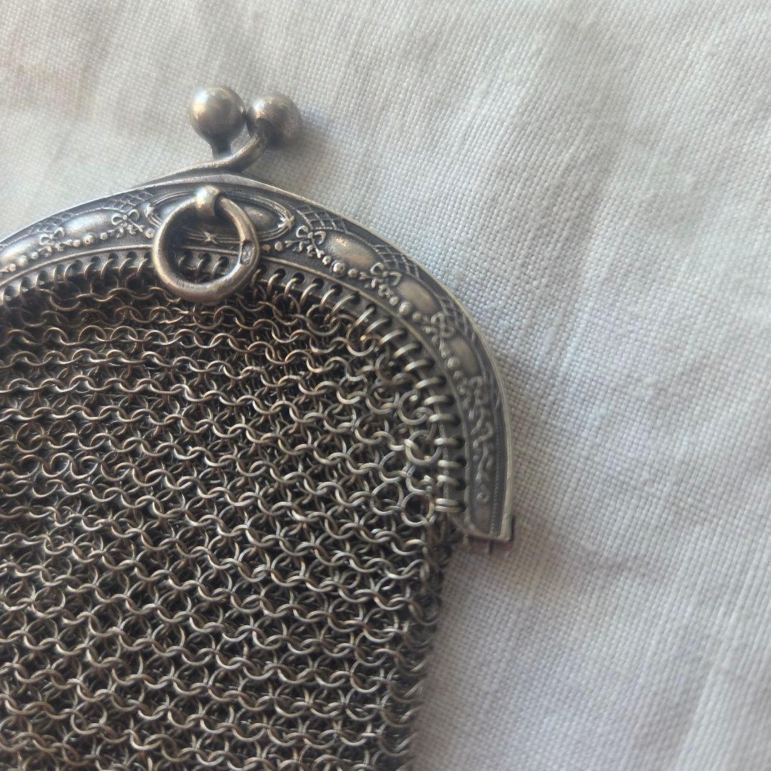 フランス　アンティーク　シャトレーン　パース　リボン