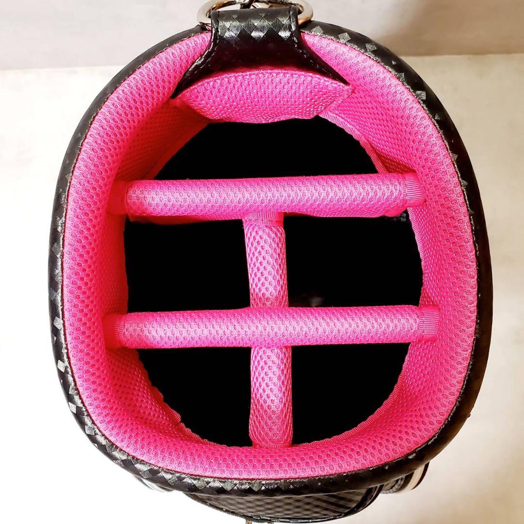 【極美品】ゼクシオ レディース キャディバッグ ゴルフバッグ ピンク×ブラック