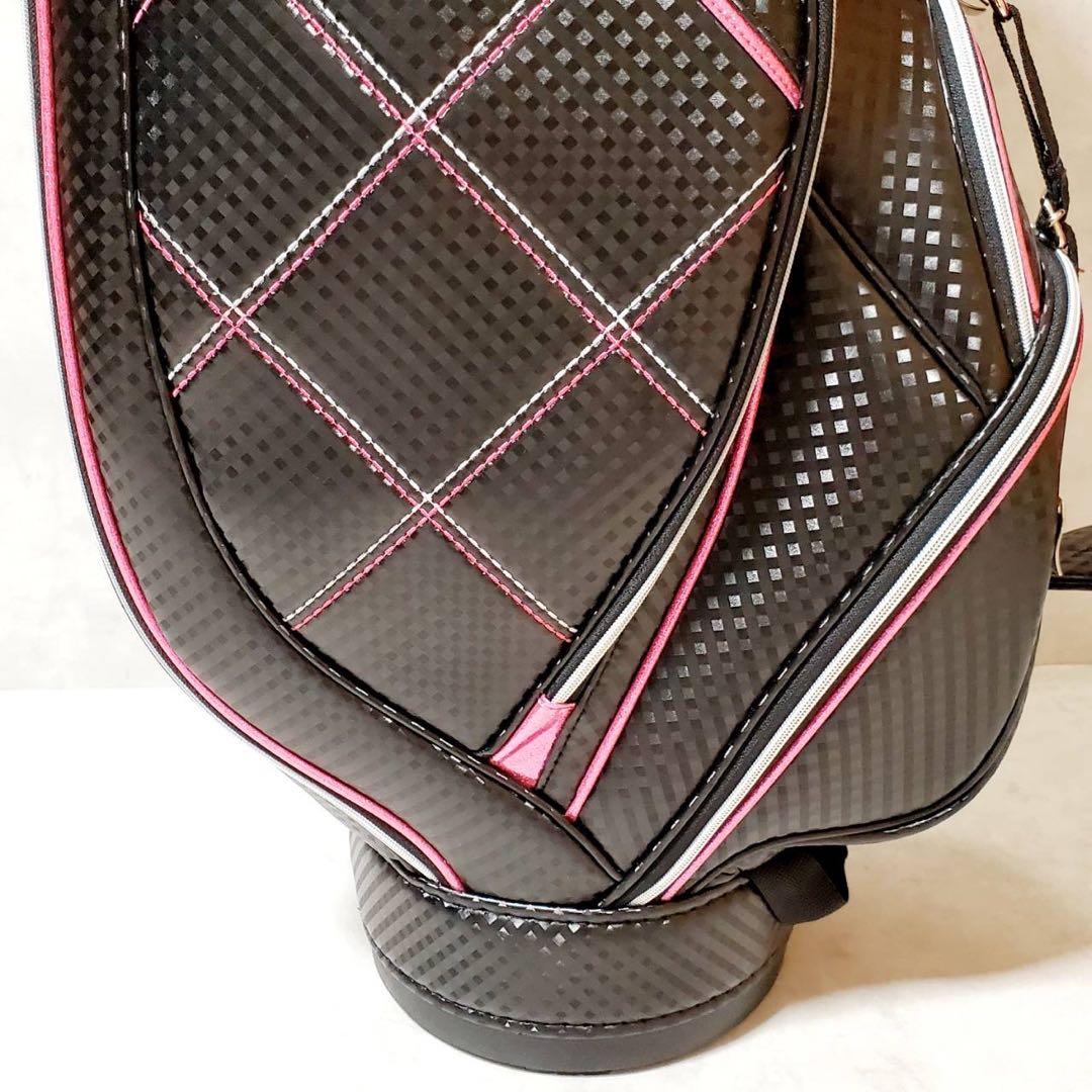 【極美品】ゼクシオ レディース キャディバッグ ゴルフバッグ ピンク×ブラック