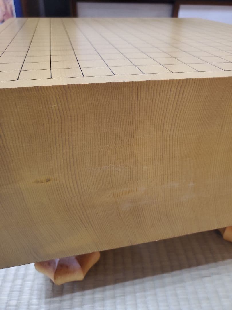 【状態良好】碁盤 脚付き へそあり 無垢盤 5寸8部 高級囲碁盤