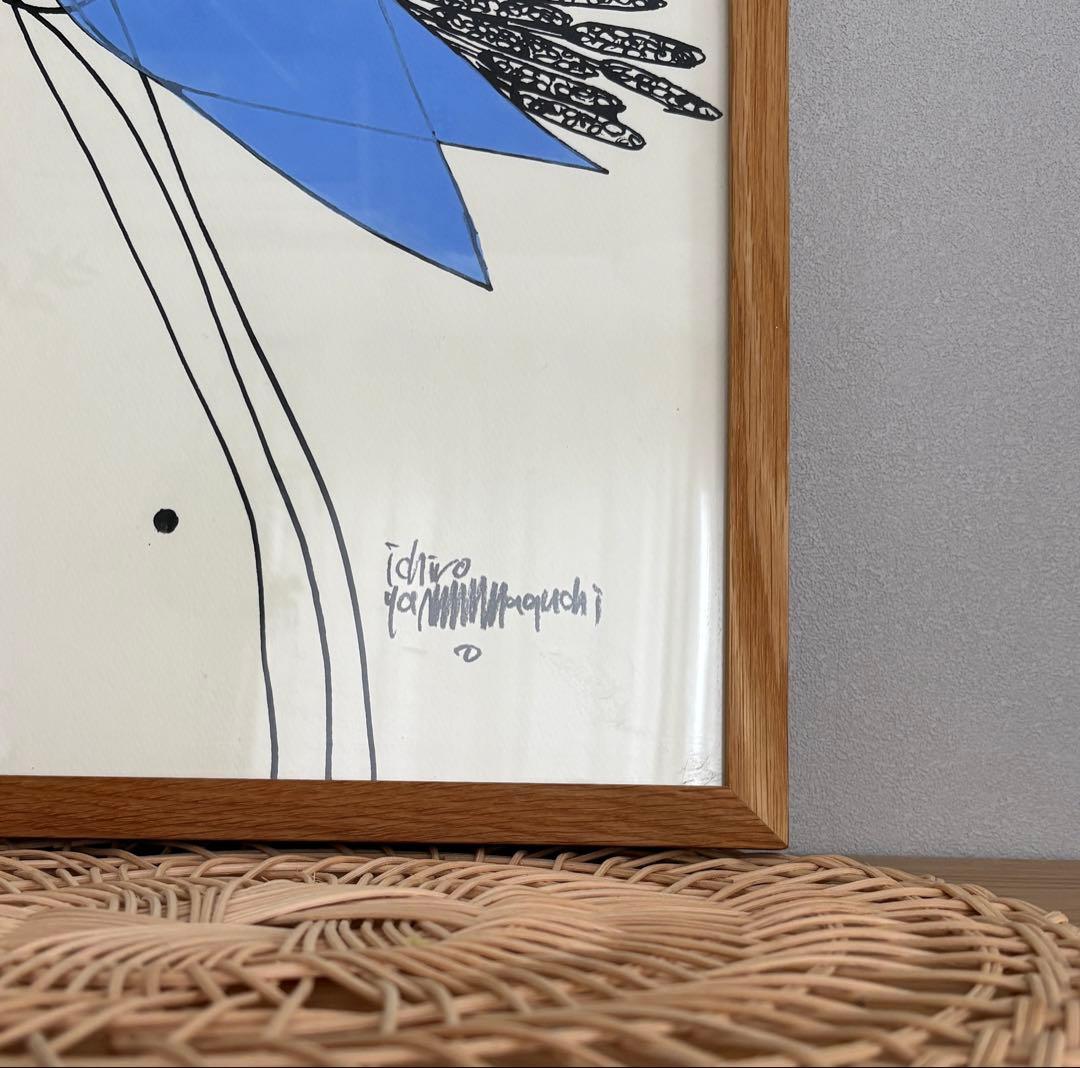 ♡週末までsale♡ blue 花♡ 山口一郎　原画　絵