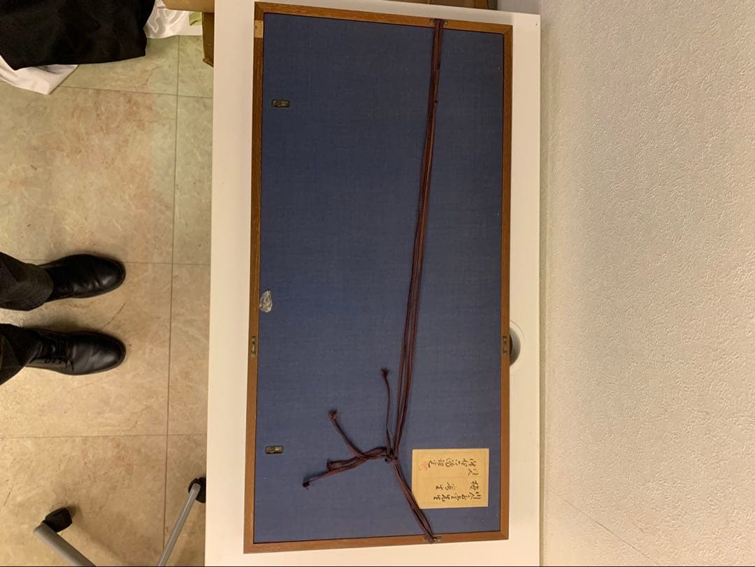 河合玉堂日本画 木の枝 作品 木製フレーム