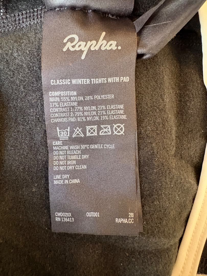 Rapha クラシック ウィンター タイツ パッド付【Sサイズ】