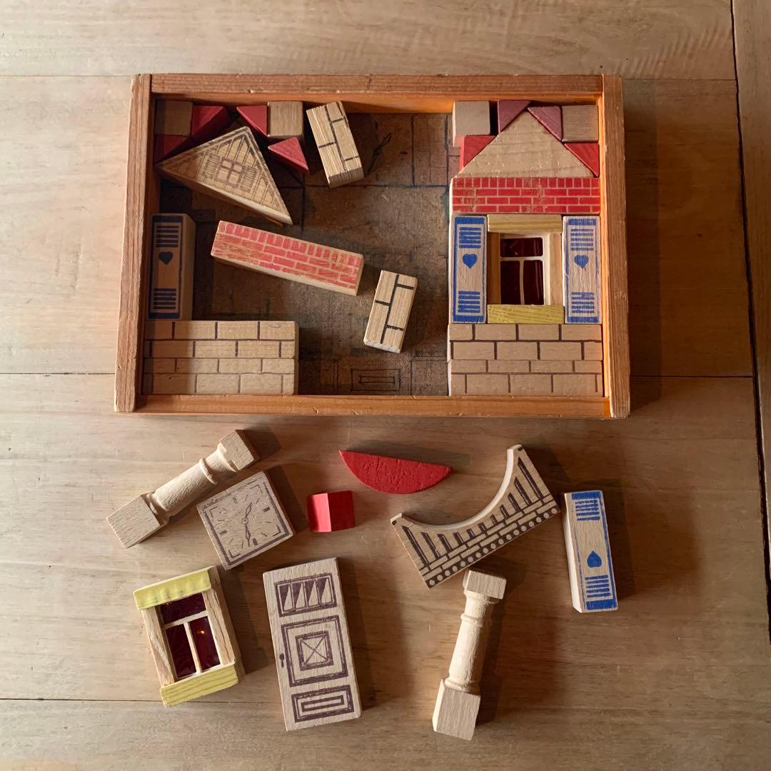アンティーク家型積み木セット