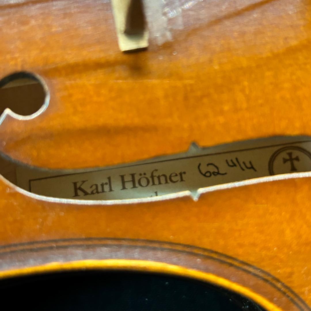 ▽Ed左横1029 カール・ヘフナー バイオリン ケース 弓 肩当 松脂 まとめ