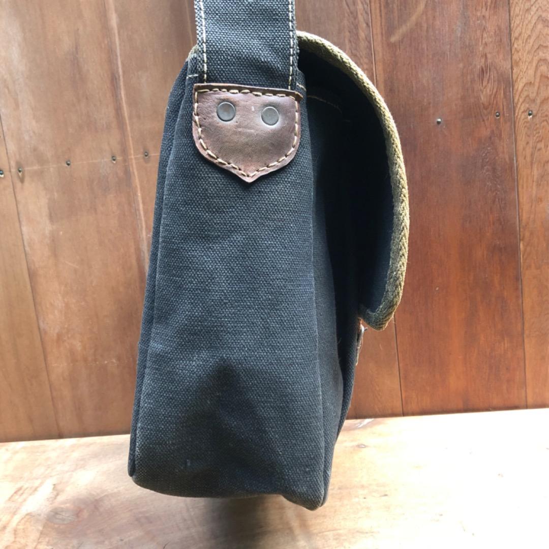 必見！オールドヴィンテージ　極厚帆布 ショルダーバッグ　レア