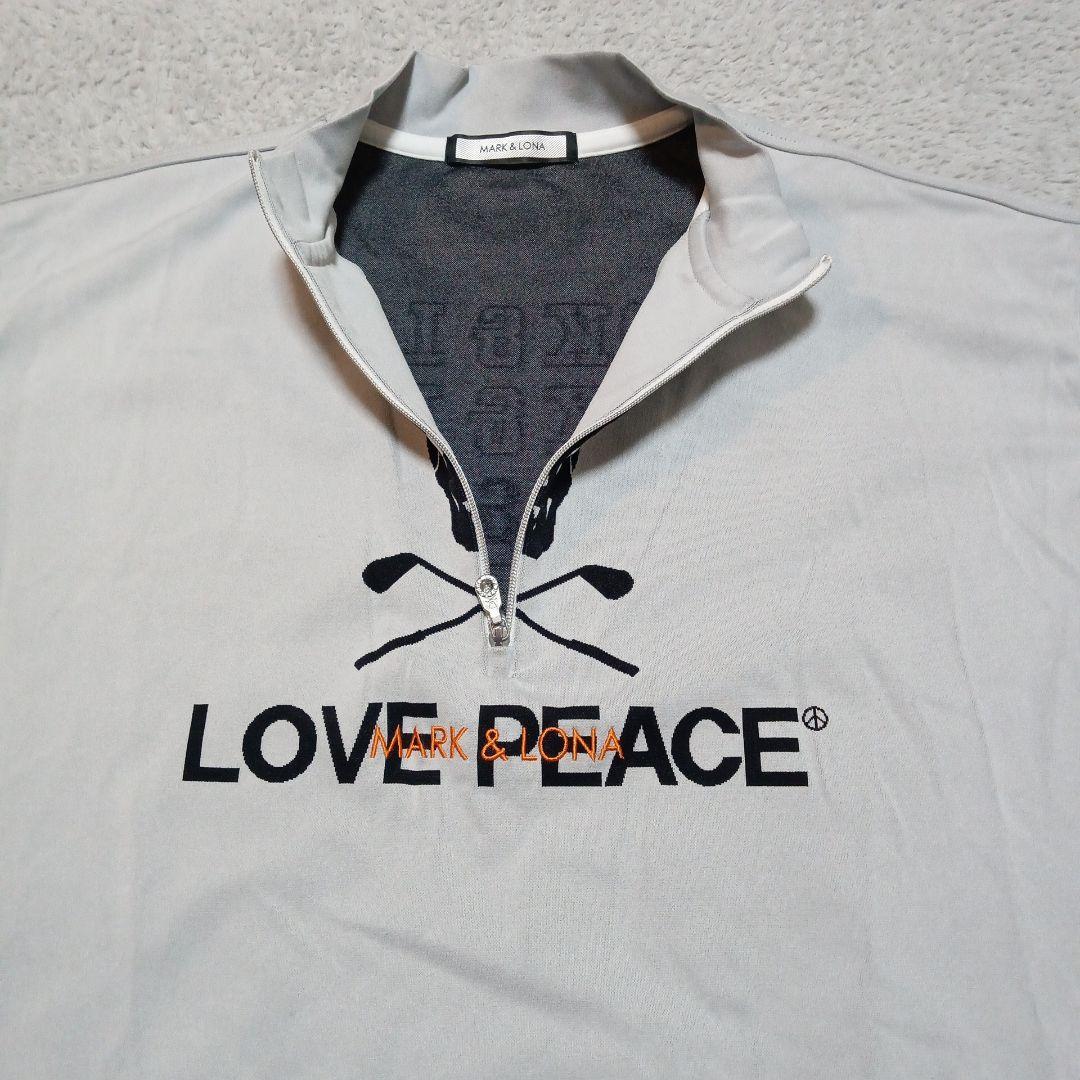 マーク&ロナ ゴルフ 半袖 ジップアップ モックネック ロゴ カットソー