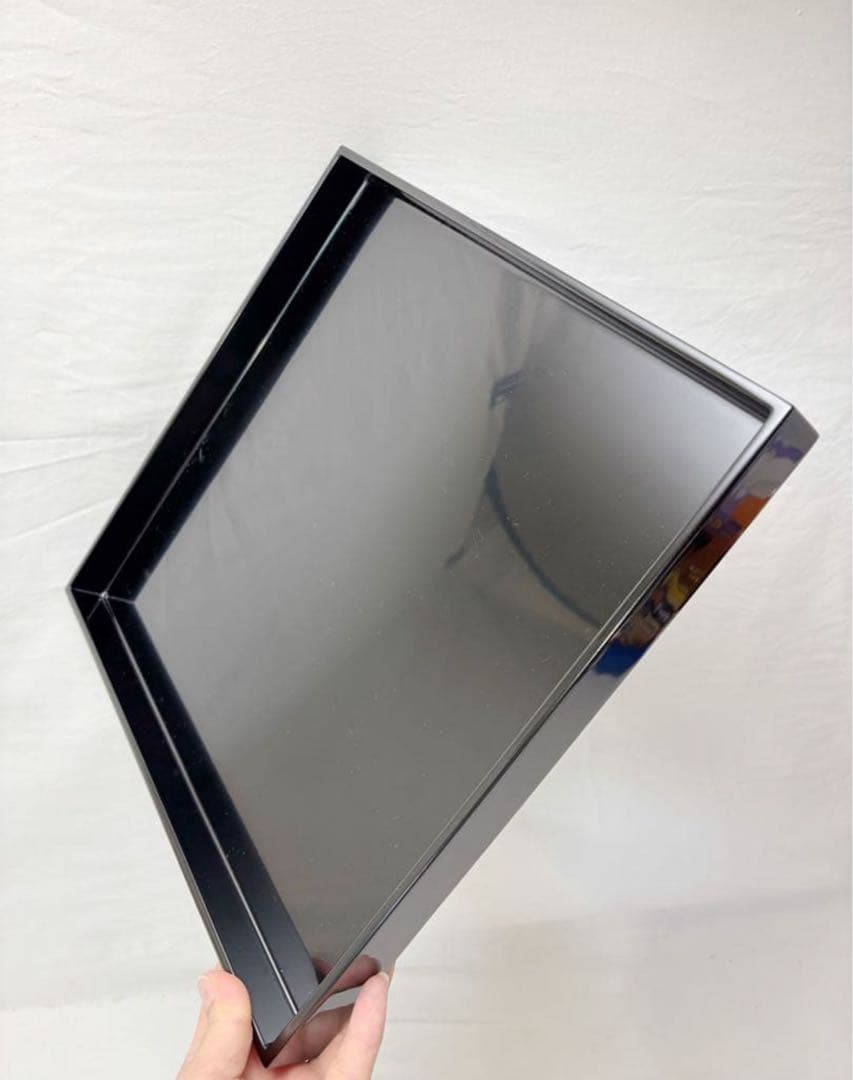 ほぼ未使用 懐石道具 木製黒真塗 会席膳 四方膳 5客揃 宴会盆 銘々盆 紙箱