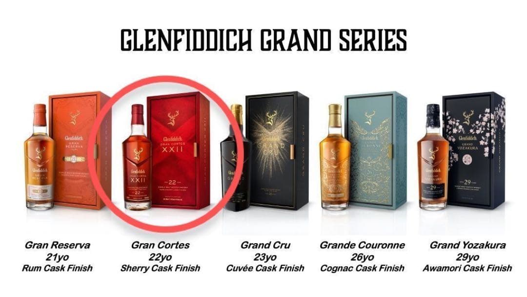 日本未発売　グレンフィディック22年　グランコルテス　シェリーカスクフィニッシュ