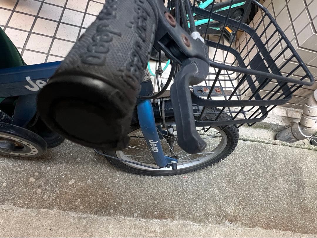 Jeep 子供用自転車 青 前カゴ付き　18インチ