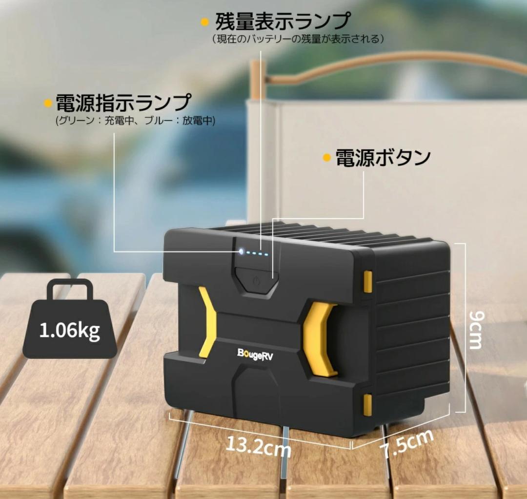 BougeRV 173Wh 車載冷蔵庫バッテリー